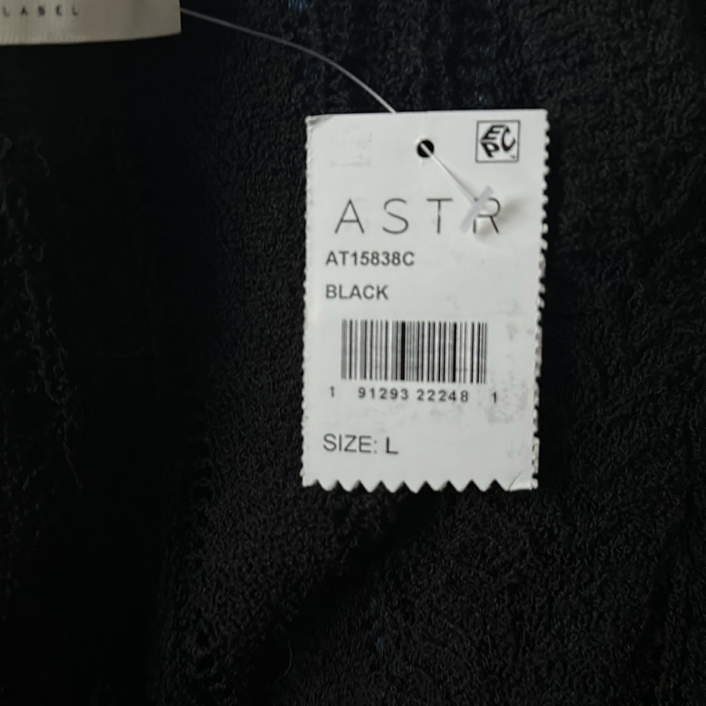 ASTR the Label Black Faux Wrap Pointelle Knit Sweater - Picture 9 of 16